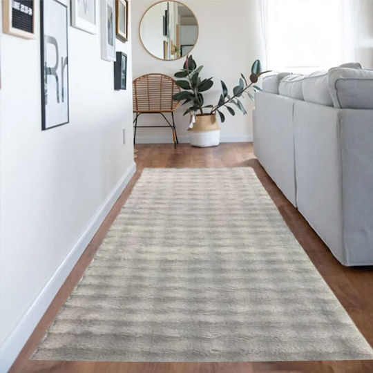 SpitiBazaar Rug Rectangular Furry Grey Sky Blue