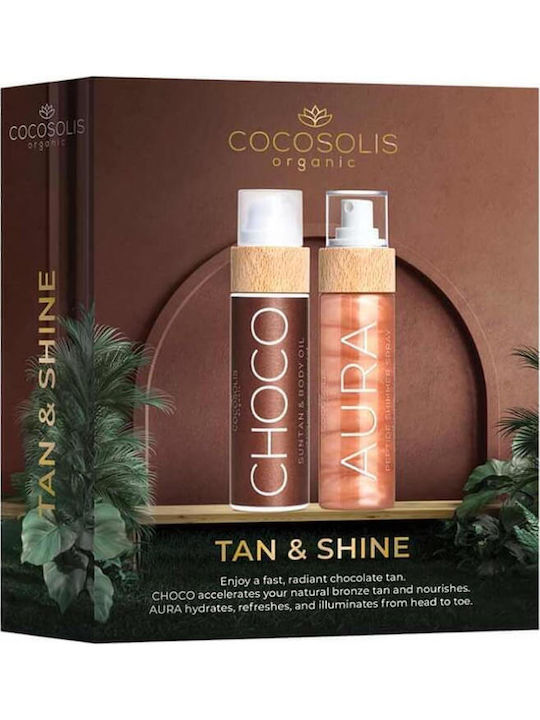 Cocosolis Tan & Shine Skin Care Set for Moisturizing & Brightening 2pcs