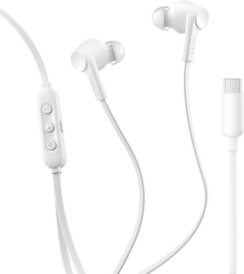 Belkin G3H0003hqWH In-ear Handsfree Ακουστικά με Βύσμα USB-C Λευκό
