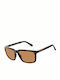 Guess Men's Sunglasses with Black Horn-Rimmed Frame and Brown Gradient Lens