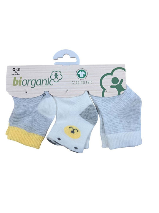 Biorganic Șosete pentru Copii Ecru, Yellow 3 Perechi
