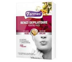 Depilatory Strips Face White Wax Argan Facial Wax Strips Farmec Hair Removal 10x2 Depilatory Strips