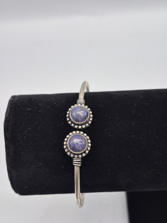 Edelstahl Öffnbares Armband Lapis Lazuli – Handgefertigtes Elegantes Schmuckstück