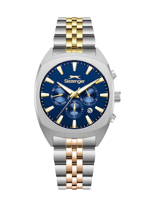 Slazenger Herrenuhr Batterie mit Gold Metallarmband