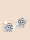 Silver Stud Earrings with Moissanite