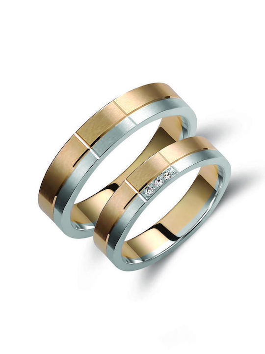 Valauro – Βέρες Γάμου 9κ Δίχρωμες 4.50mm
