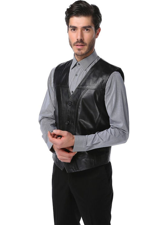 Jacket Club Δερμάτινο Μπουφάν Μαύρο