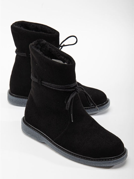 Suede Women's Ankle Boots Black