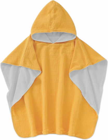 Poncho De Plajă Pentru Copii Prosop Din Muselină Dublă Frotir Kidizi 6-24 Luni Curry