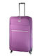 Diplomat Large Travel Collection Large Fabric Purple Suitcase With 4 Wheels Height 76cm