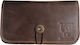 Tobacco Pouch Leather With Snap Closure Brown