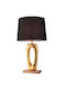 Lianos Metal Table Lamp with Black Shade and Gold Base