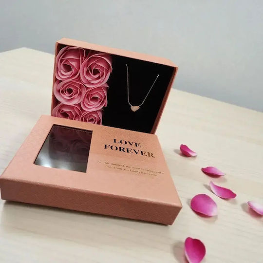 Box 6 Soap Roses Steel Necklace
