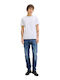Men's Jeans Elastic With Regular Tapered Fit Dark Blue