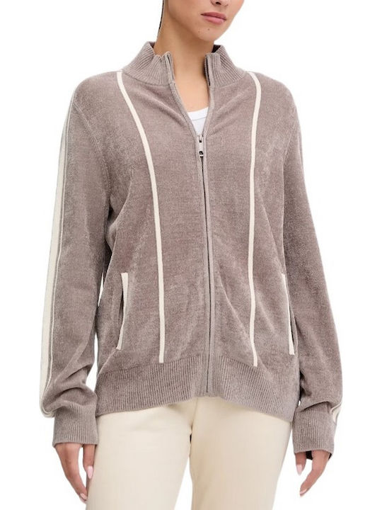 Guess Women's Cardigan with Zipper Beige