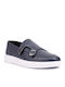 Leder Herren Mokassins in Blau Farbe