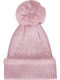 Damen Mütze mit Pom Pom Rosa