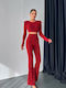 Damen Red Set mit Hose Schlaghose