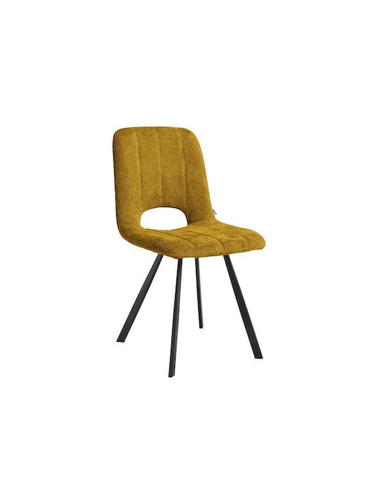 2535 Dining Room Fabric Chair Mustard 57x45x86cm 4pcs