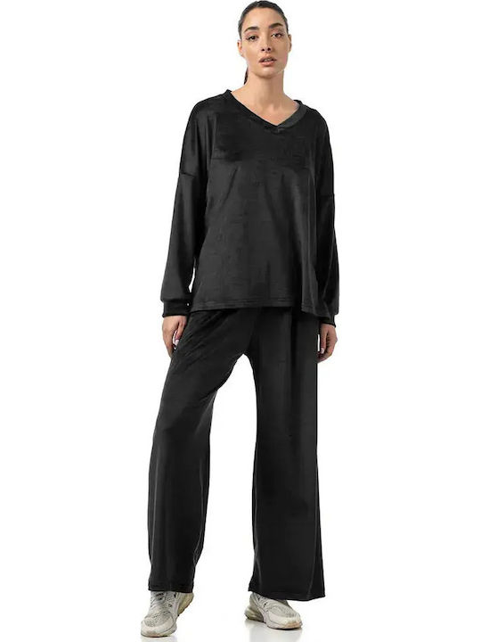 Bodymove Jogginganzug Samt Black