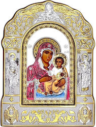 Silver Plated Icon Panagia Ierosolymitissa 18x13cm Prince Silvero Ma/e3802bx-c