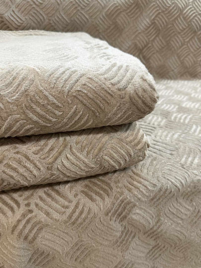 Linea Home Rafles Τριθέσιου Καναπέ Π180xΜ300cm Σκούρο Μπεζ