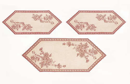 F&L Runner with Embroidery Set Beige
