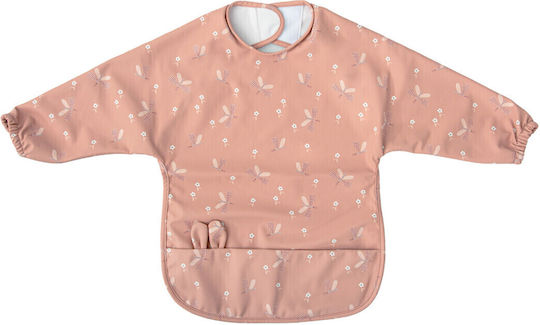 Bimbidreams Dragonfly Fabric Coverall with Hoop & Loop Fastener, Pocket & Sleeves Pink