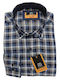 Long-sleeved Flannel Shirt Checked Blue