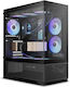 Gamdias AURA GC12 ARGB Gaming Midi Tower Computer Case with Side Window Black