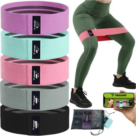 Trizand 25877 Loop Bands Set 5pcs Multicolored 0.74m