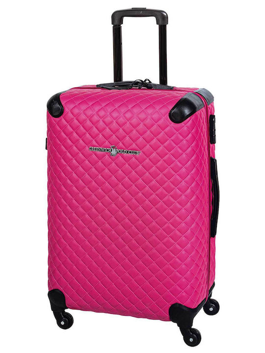 Das Home Reisekoffer Hart Fuchsie mit 4 Räder Höhe 55cm