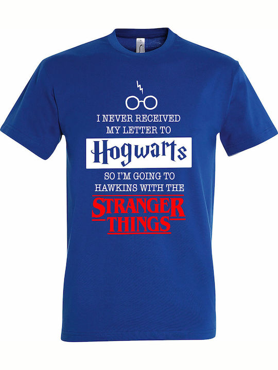 Kids' T-shirt Royal Blue Harry Potter Hogwarts Ft Stranger Things
