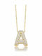 Rebekka Necklace Monogram "Η" from Gold Plated Steel