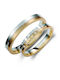Valauro Wedding Rings Gold 9K Bicolour Thickness 3.50mm Zircon Stones