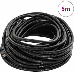 Vidaxl Black Leather Rope Ø4 mm X 5 m Leather