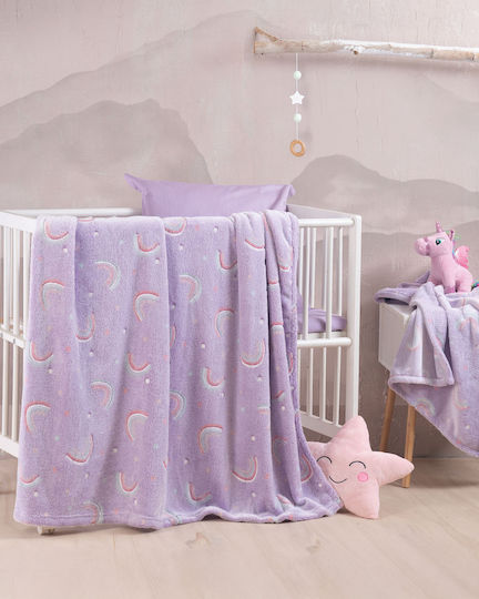 Rythmos Blanket Cot Nelie Fleece Lilac 110x140cm