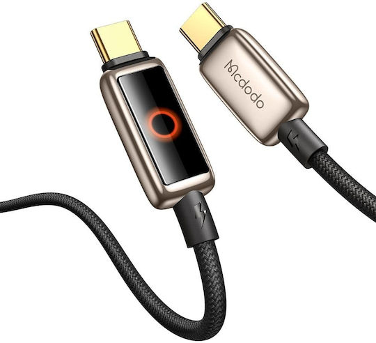 Mcdodo LED USB 2.0 Cablu USB-C bărbătesc - USB-C 100W Auriu 1.2m