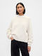 Women's Long Sleeve Crop Sweater Cotton Chino Beige