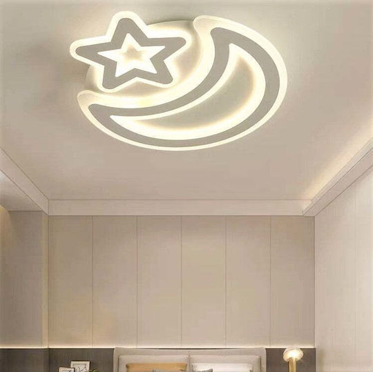 Lightplanet Πλαφονιέρα Οροφής Λευκή με Ενσωματωμένο LED και Τηλεχειριστήριο