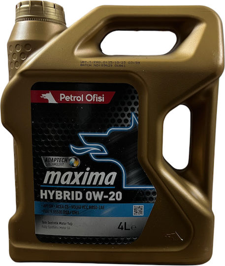 Petrol Ofisi Συνθετικό Λάδι Αυτοκινήτου 0W-20 4lt