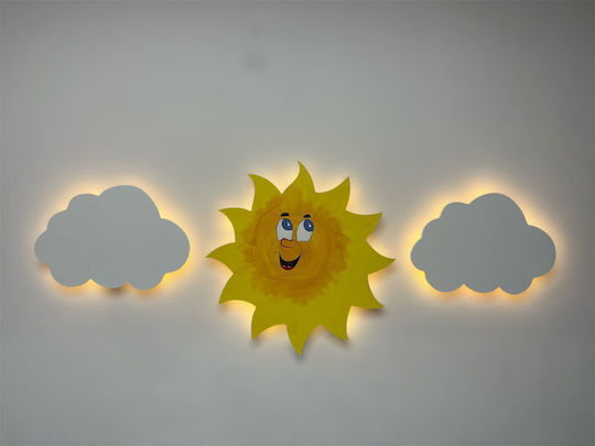 Set Kinder Wandlampen Wolken Sonne
