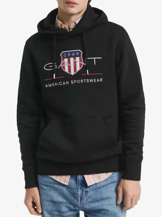 Gant Gant Sweatshirt mit Kapuze Schwarz