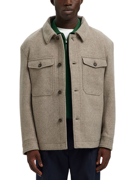 Selected Overshirt Cu mânecă lungă Cămașă Gray