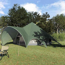 vidaXL Σκηνή Camping Teepee Πράσινη 600x600x347εκ.