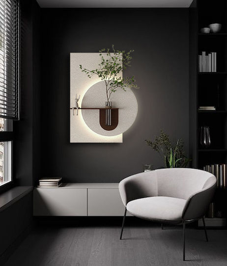 Atman Πίνακας Ξύλινος με LED Φωτισμό 80x43 cm