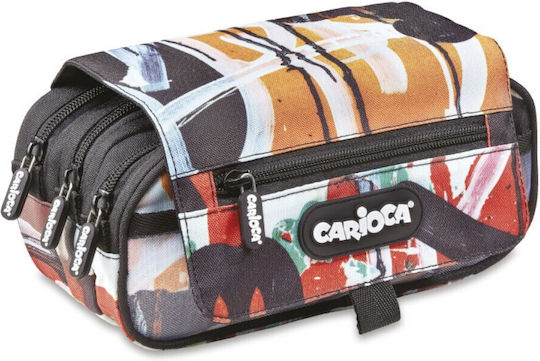 Carioca 3 Zip Κασετίνα Βαρελάκι Μαύρη
