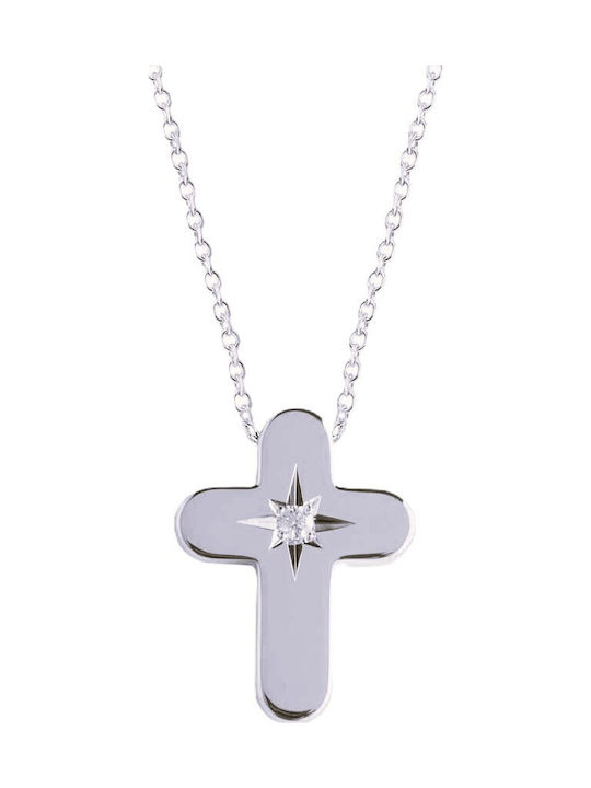 Ekan White Gold Cross 14K