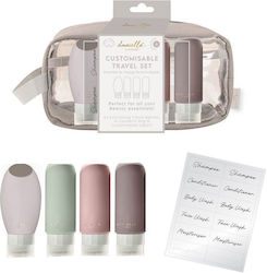 Set Toiletry Bag 4 Travel Bottles Labels By Upper Canada Set Toiletry Bag 4 Travel Bottles Labels By Upper Canada