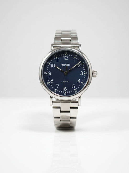 Timex Reissue Ανδρικό Ρολόι 38mm Μπαταρίας με Ασημί Μεταλλικό Μπρασελέ